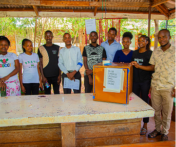 Students under shelter