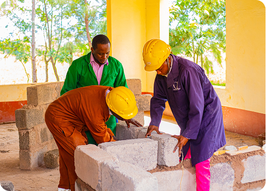 Students working
